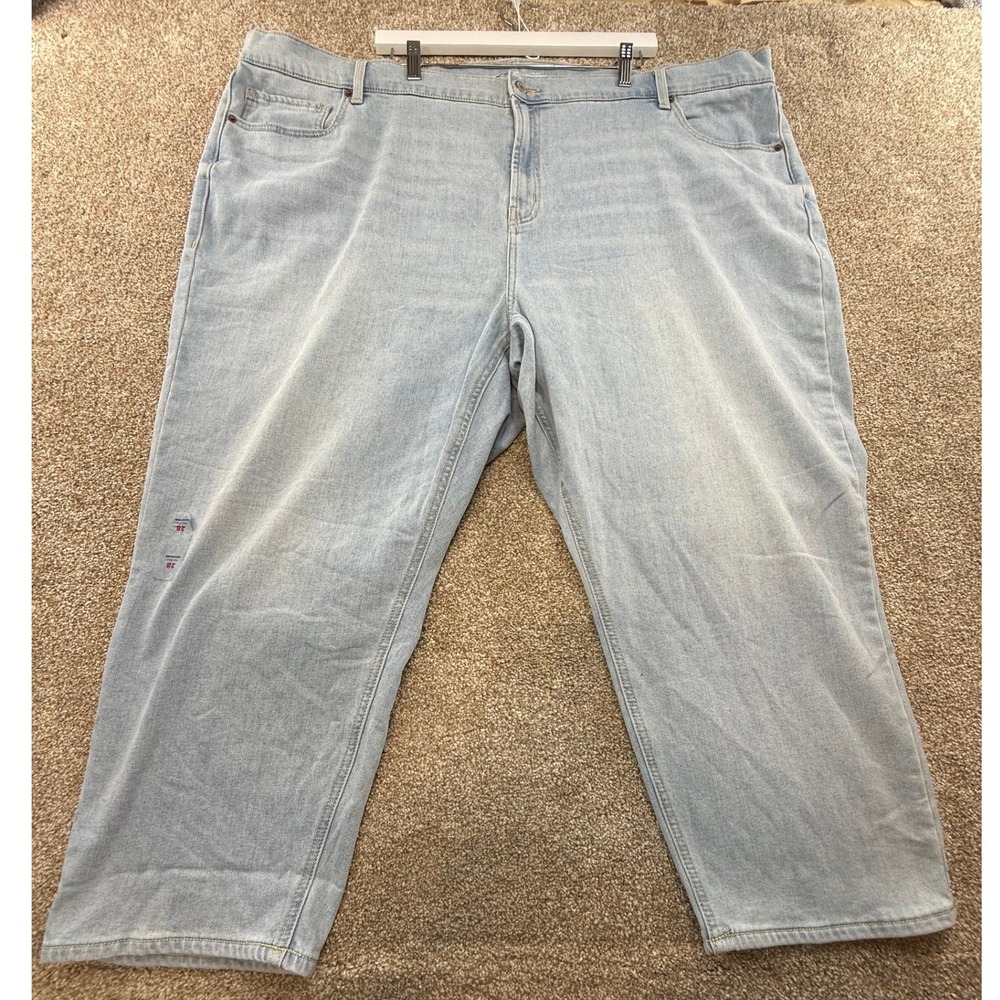 Old Navy Womens 28 Mid-Rise Boyfriend Light Wash Blue Jeans 4XL Plus Relaxed 28W